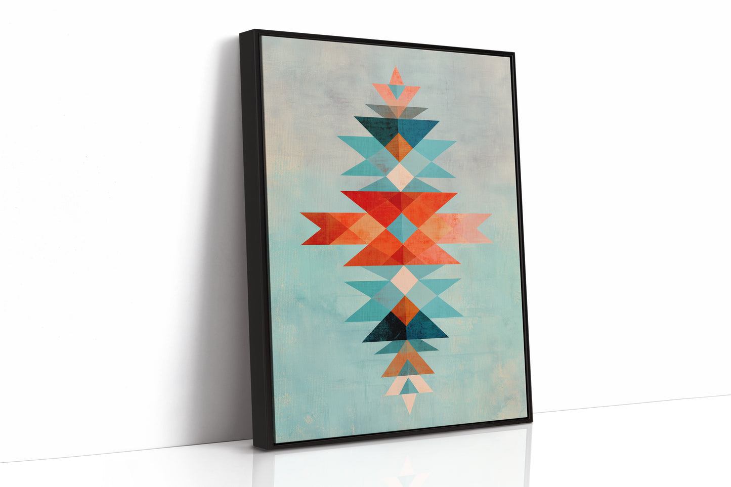 Geometric Harmony in Turquoise and Coral