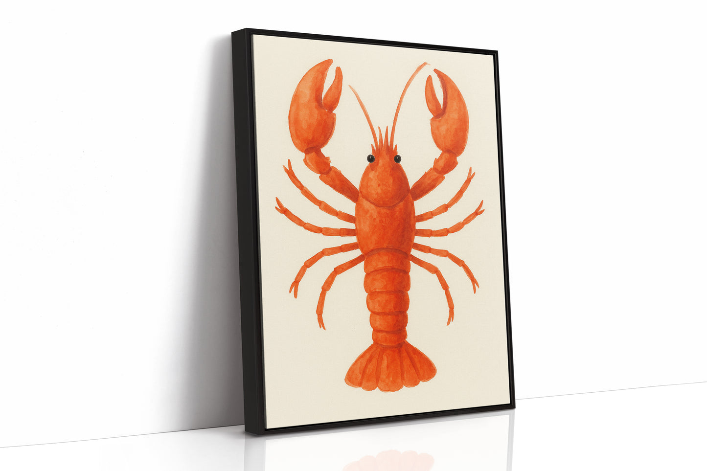 Watercolor Lobster in Coastal Red