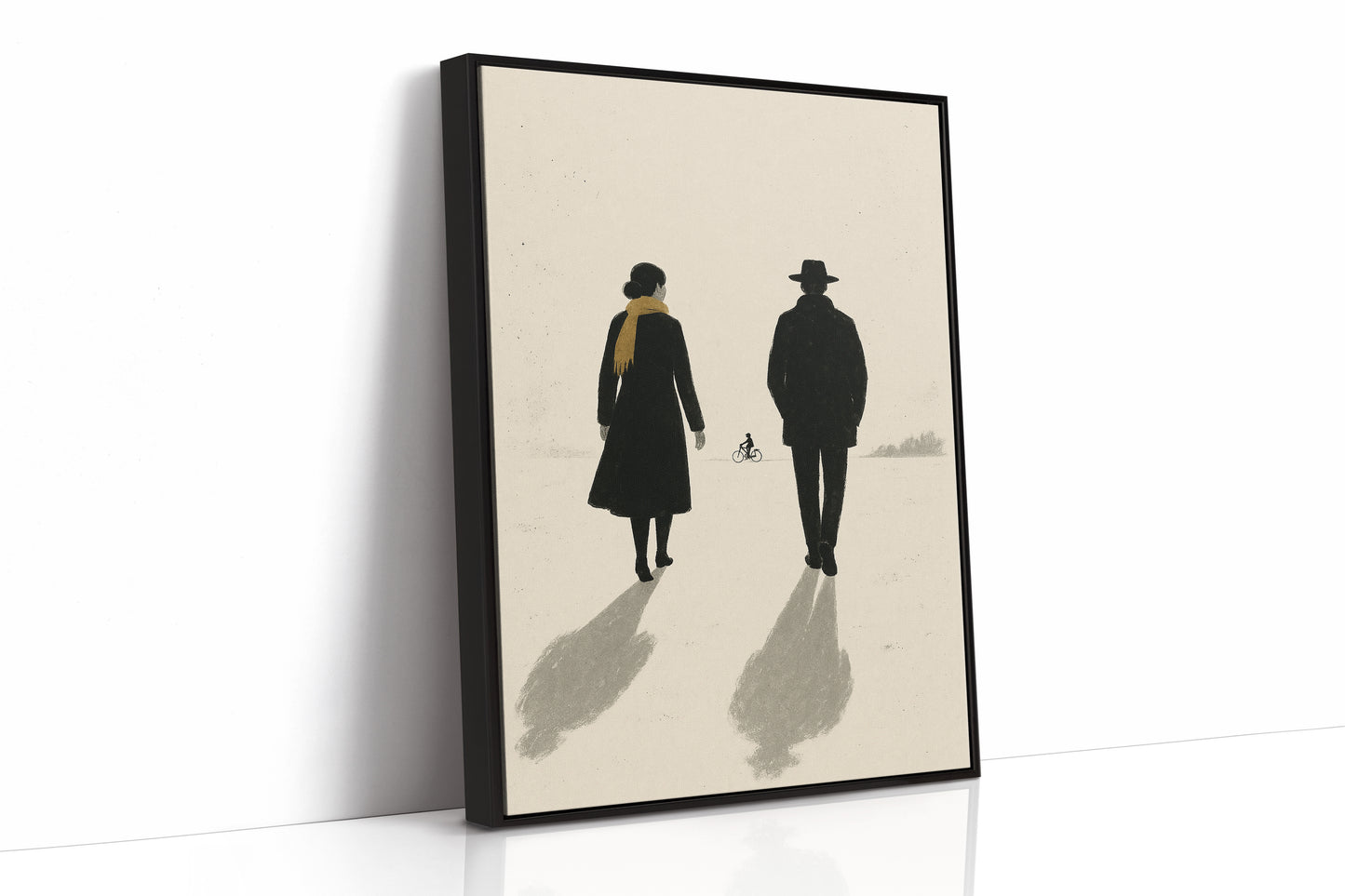 Winter Walk with Yellow Scarf