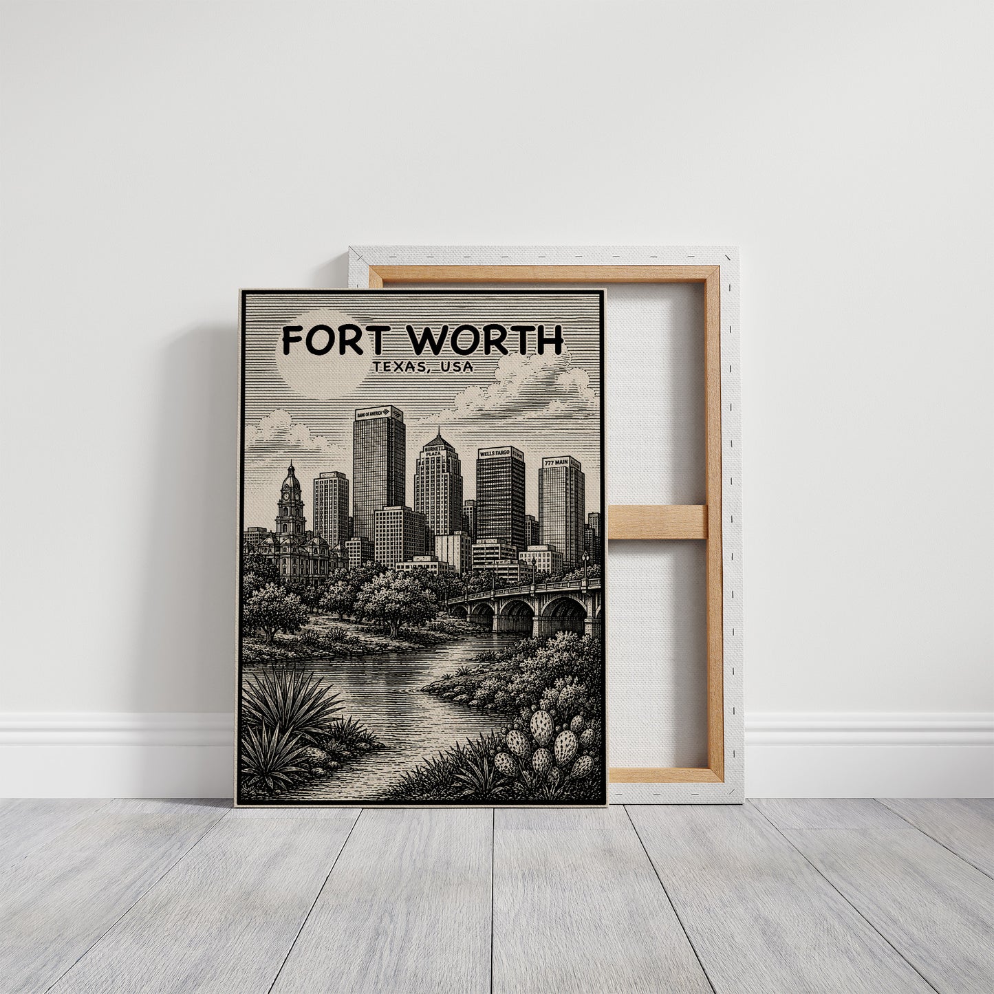 Fort Worth in Woodcut
