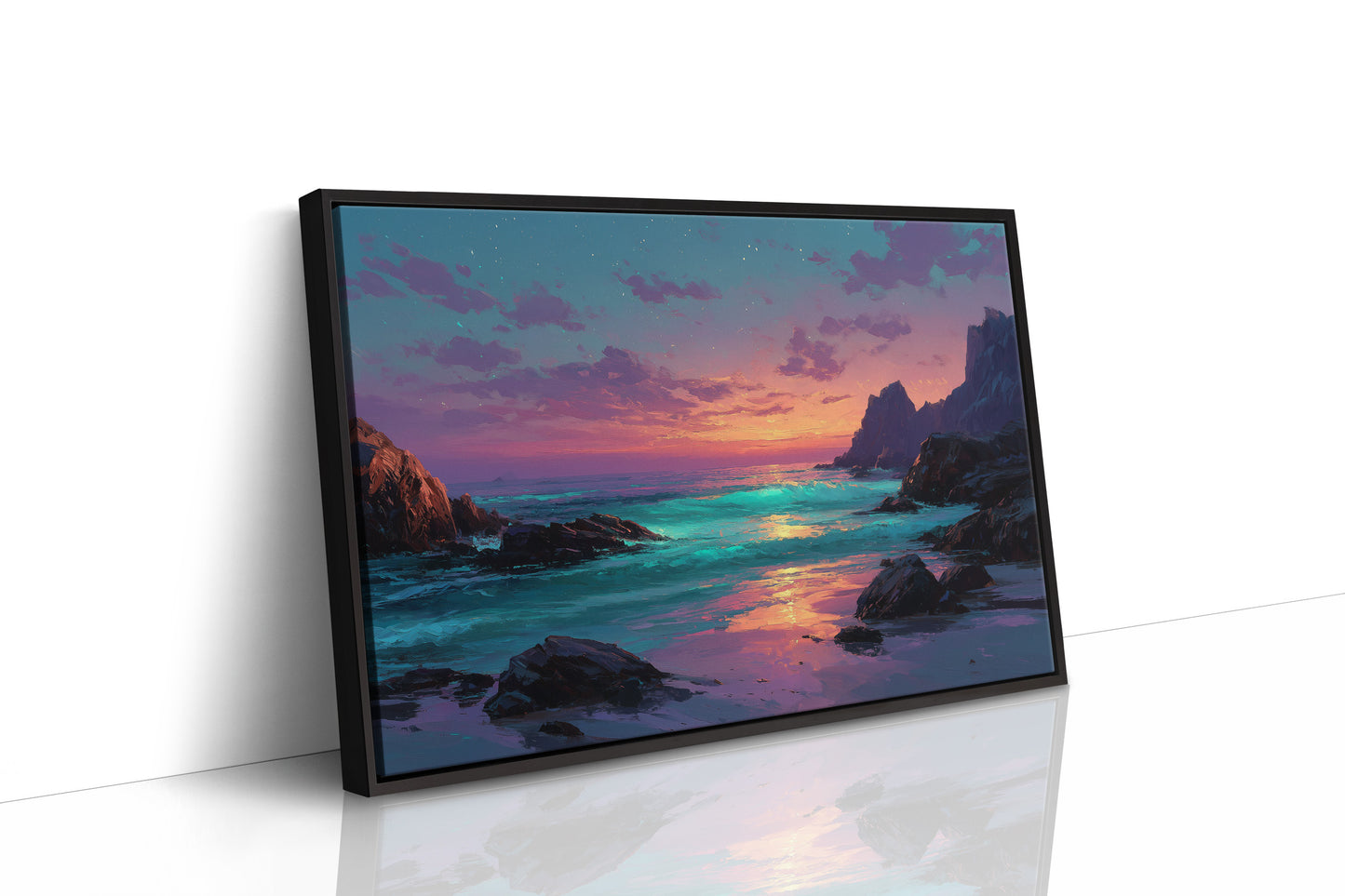 Neon Dusk on the Shore