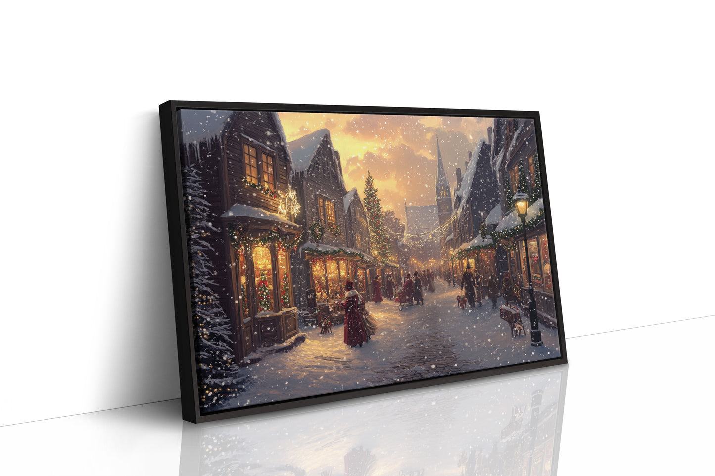 Winter Lights Dance Through Village Streets