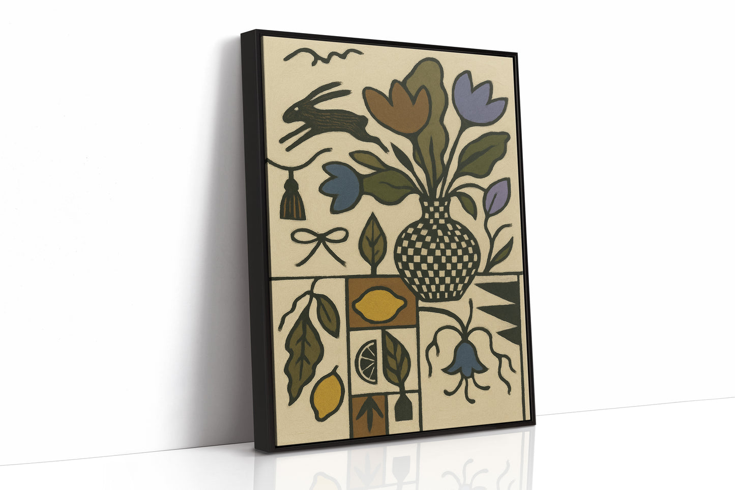 Lemon Rabbit Folk Vase