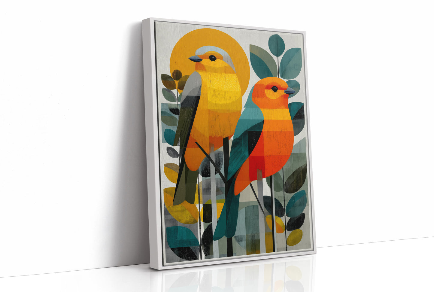 Sunlit Birds Share Garden Secrets