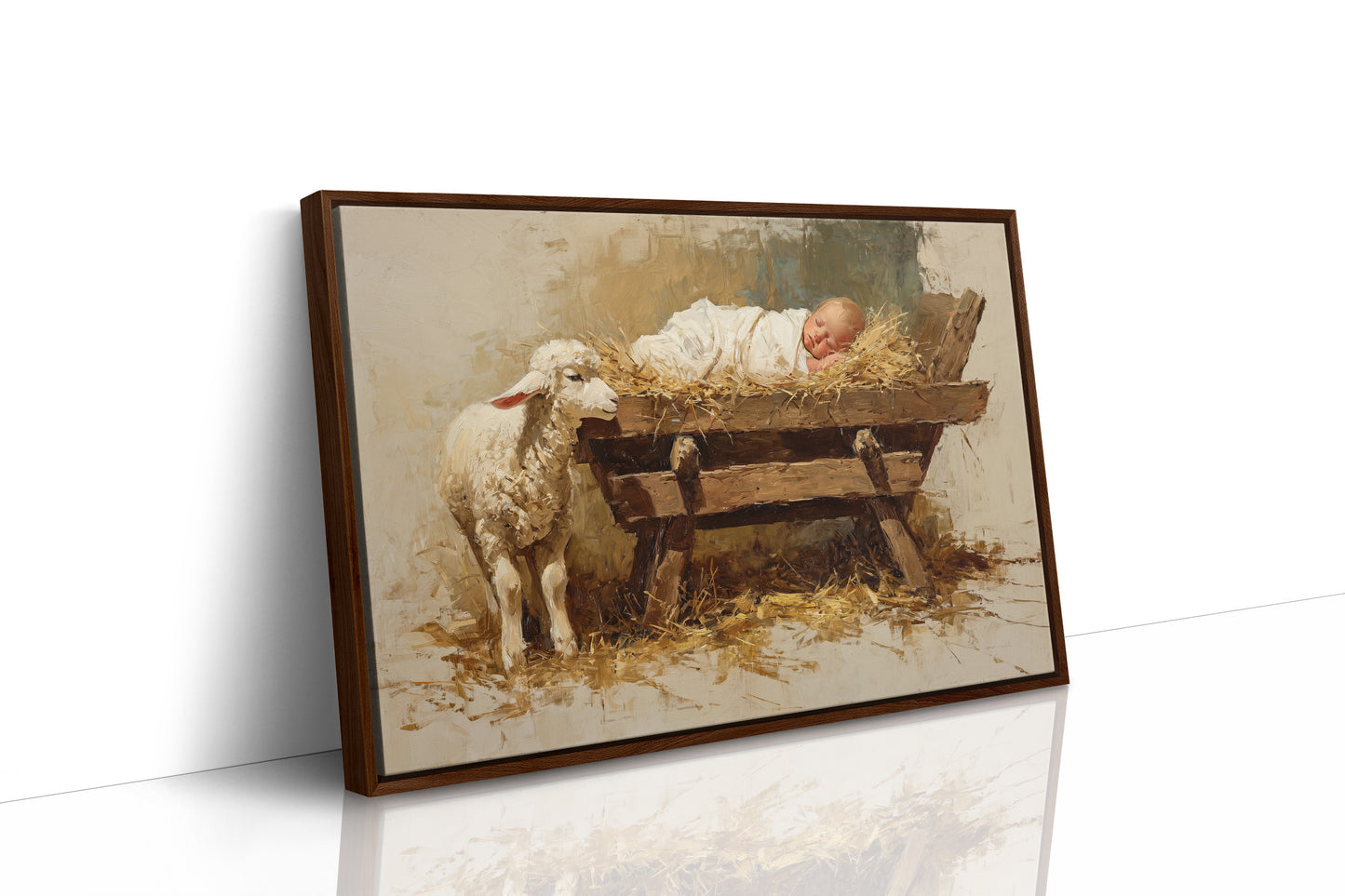 Gentle Lamb Keeps Christmas Watch
