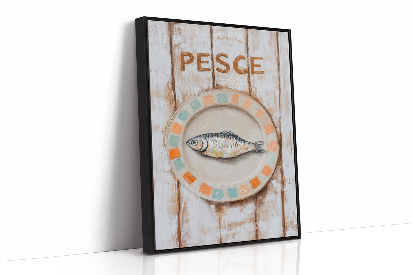 Pesce on Painted Tile Plate