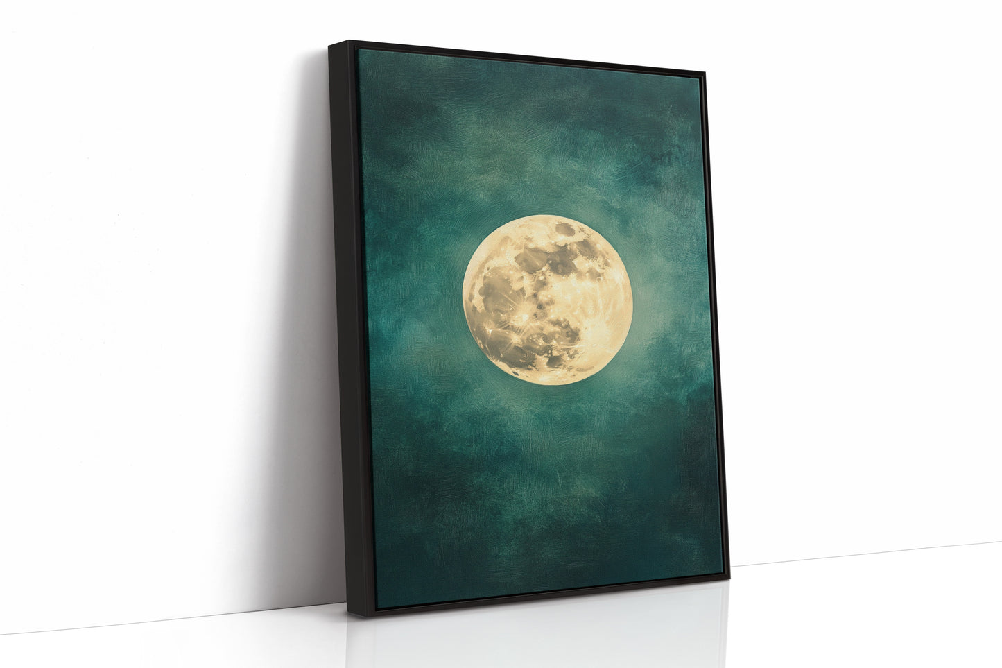 Full Moon Rising in Emerald Sky