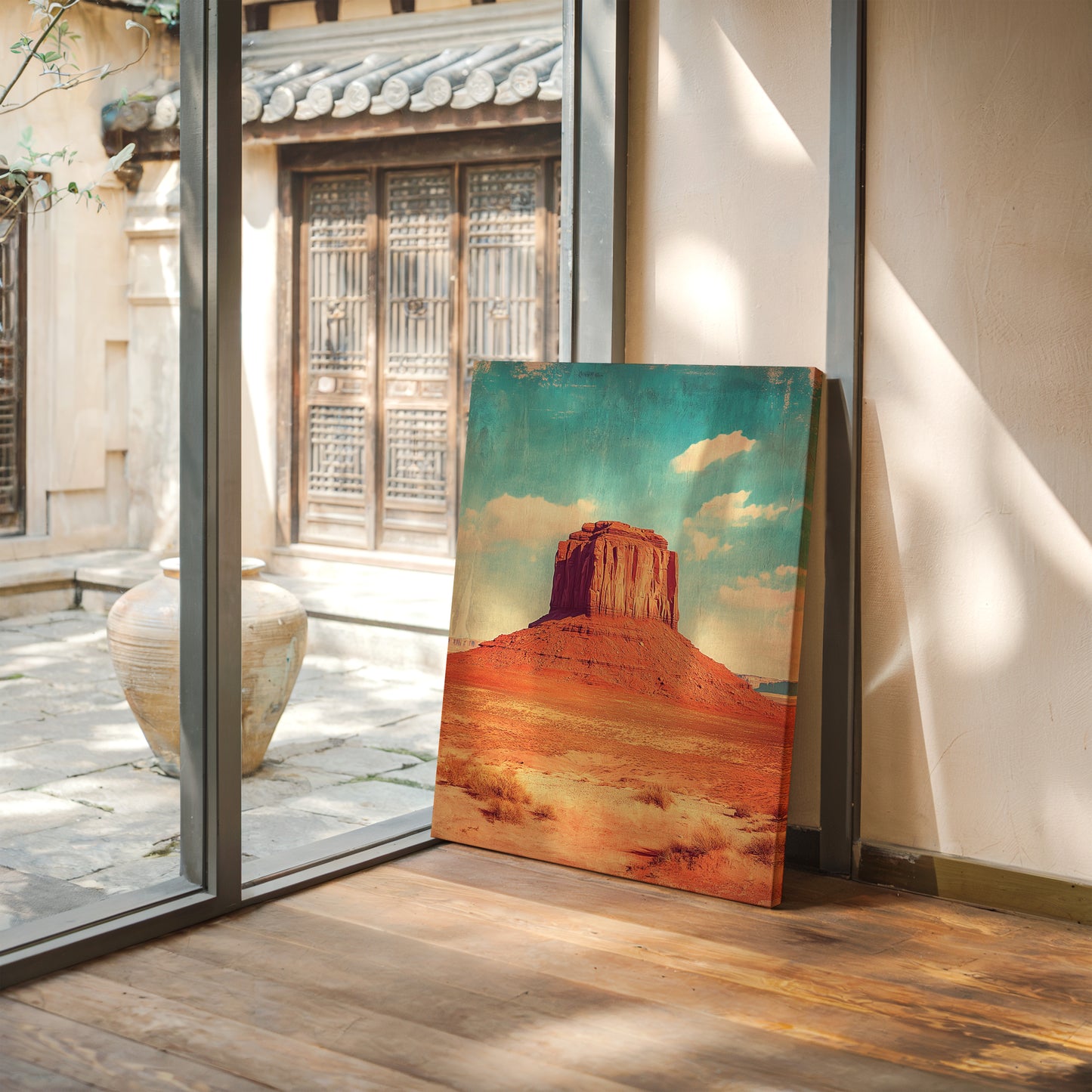 Monument Blaze: Butte Under Western Sky