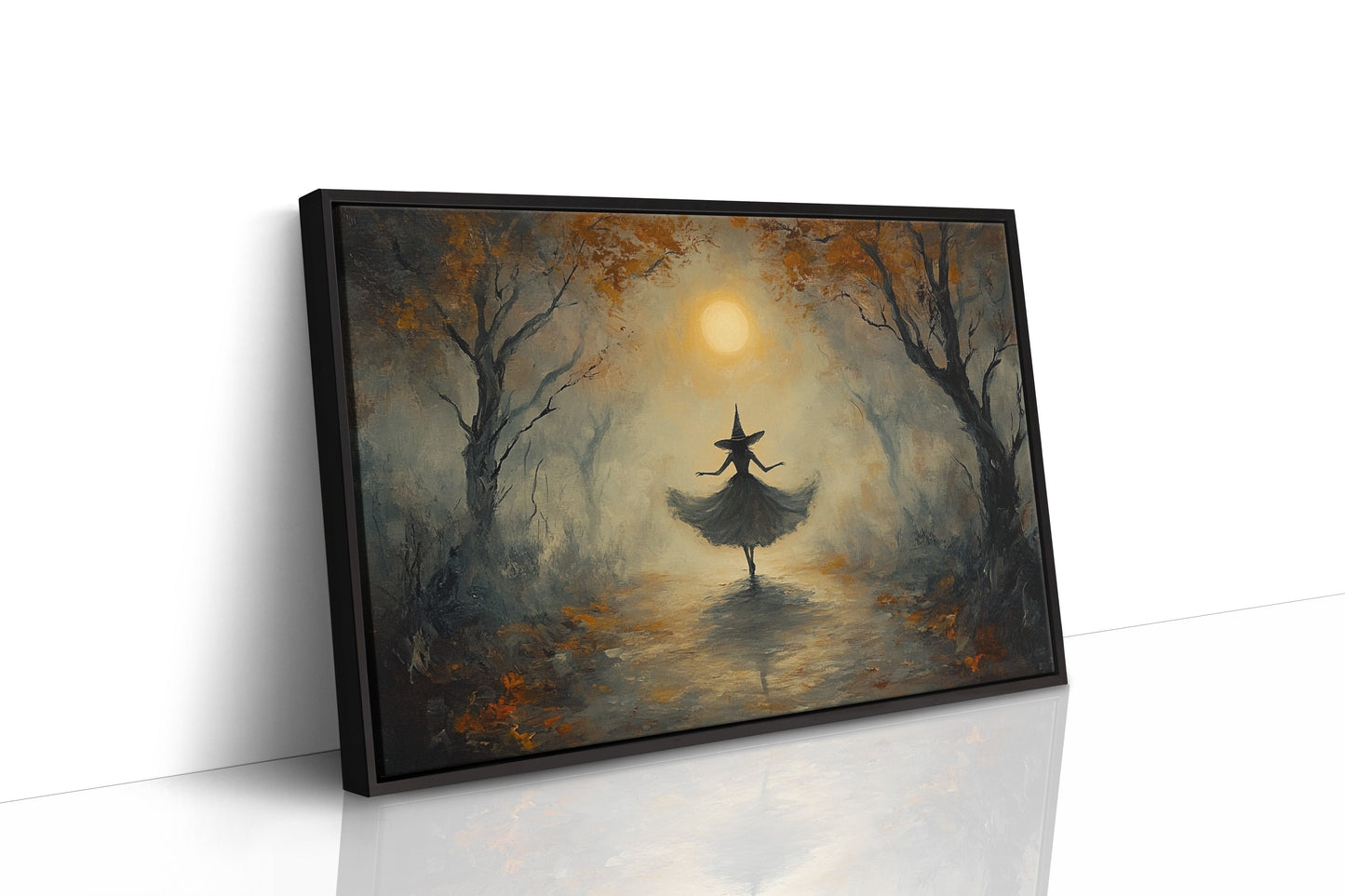 Moonlit Dance Through Autumn's Path