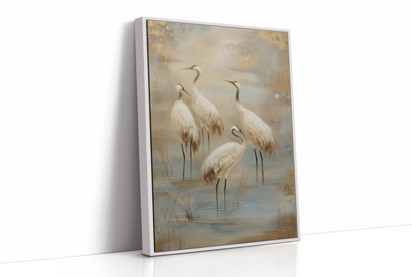 Cranes Dance In Morning Mist