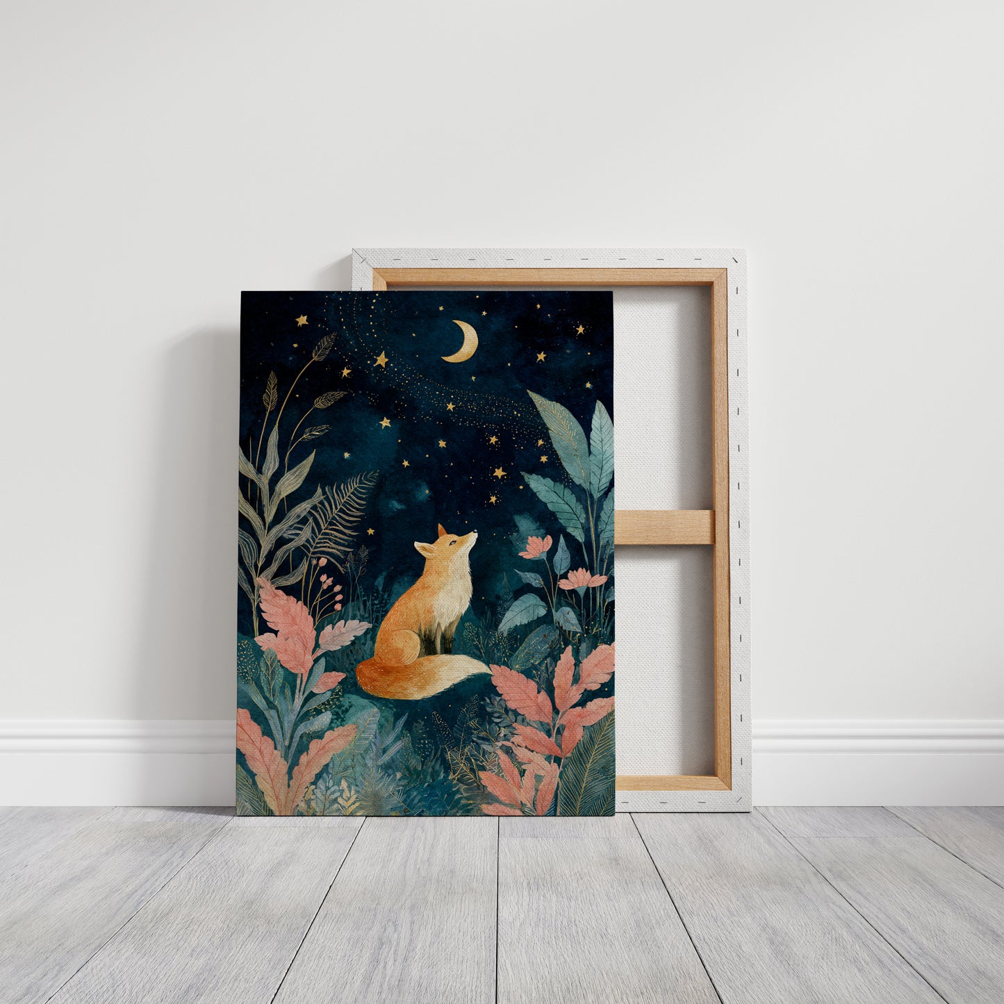 Fox Under a Starry Night