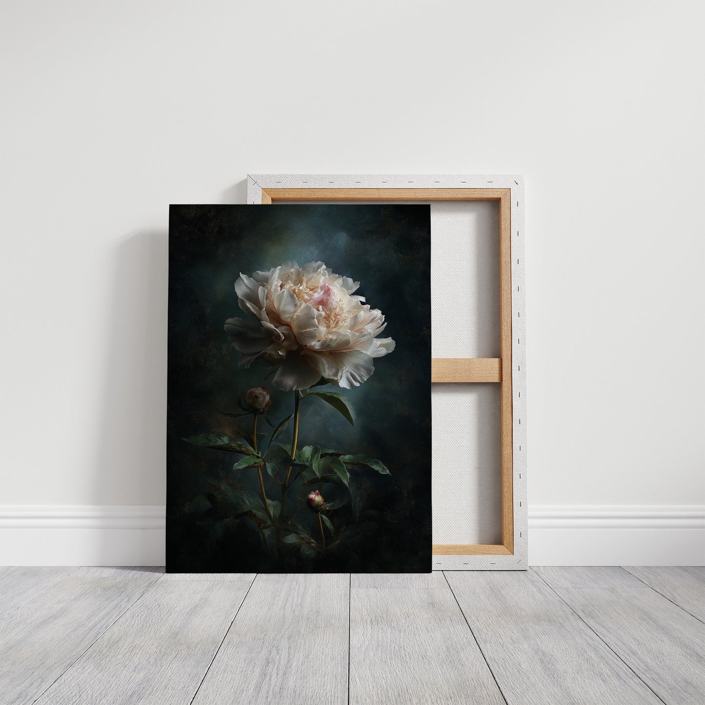 Pale Blossom Against Midnight Walls