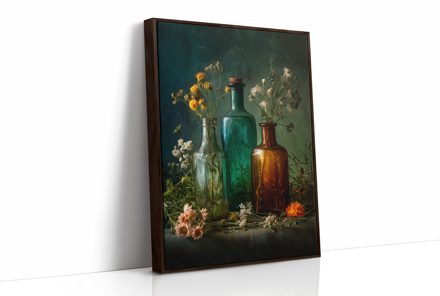 Wildflowers Caught In Vintage Glass