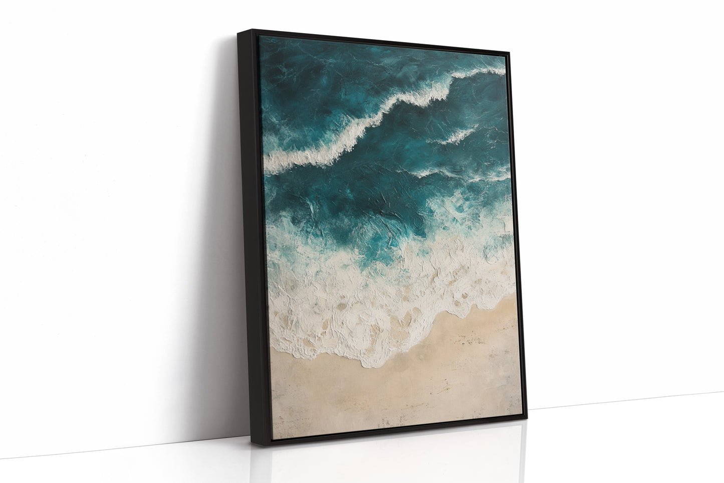 Textured Shoreline in Teal and Sand