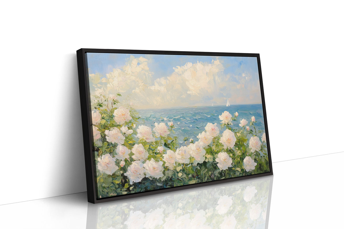 Coastal Roses Watch Distant Sails