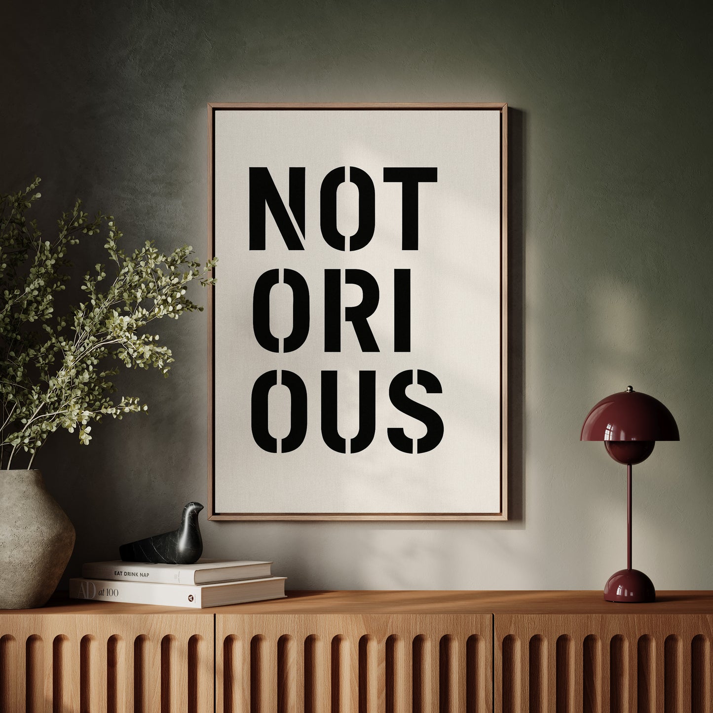 Notorious Bold Stencil Typography Print