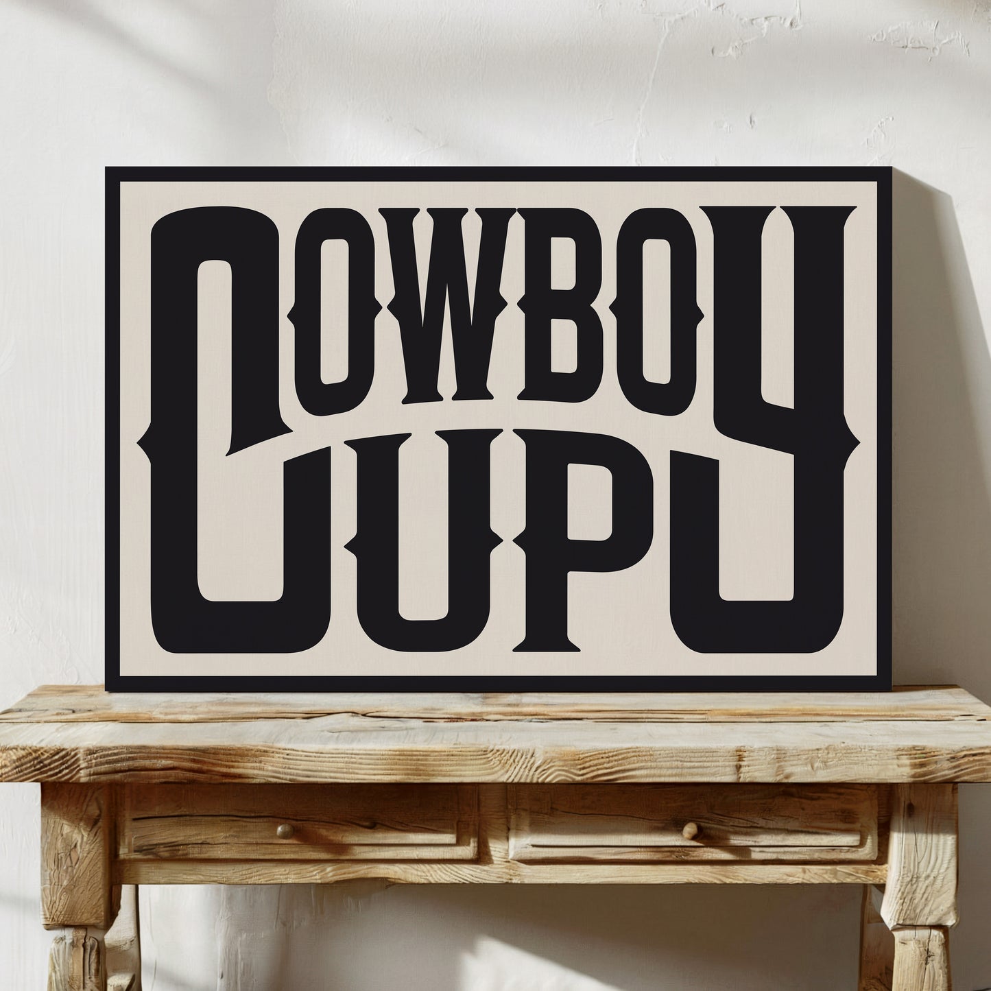 Cowboy Up Western Print in Black Ink