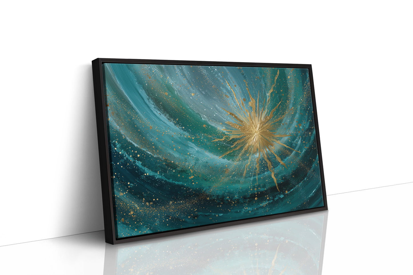 Teal Cosmos Births Golden Star