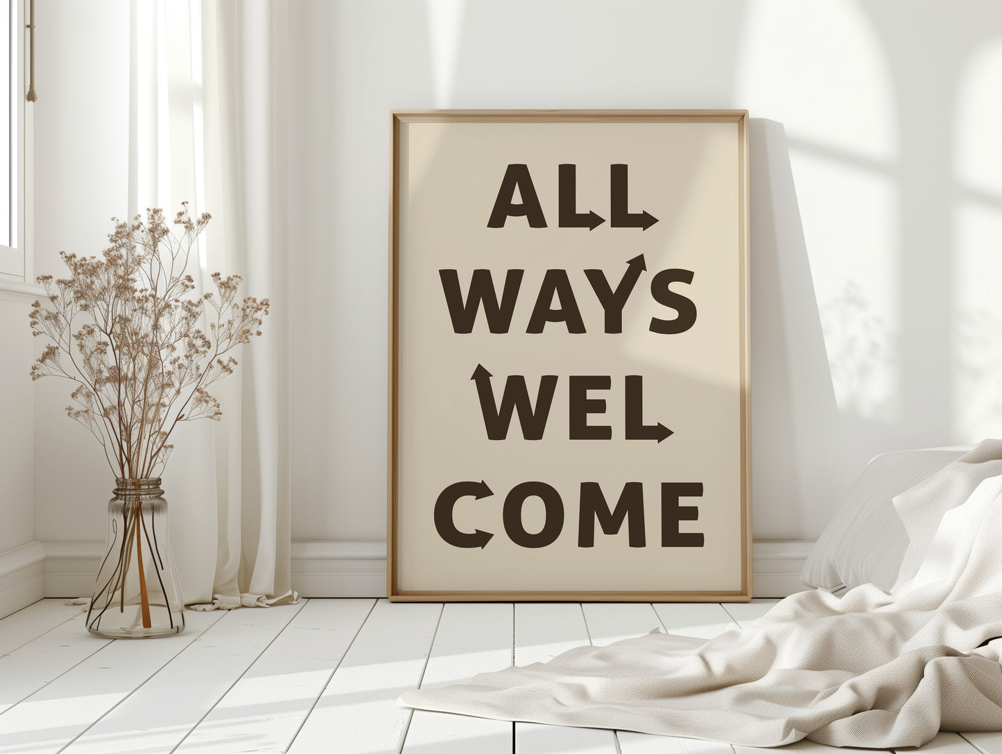 All Ways Welcome Modern Typography Print