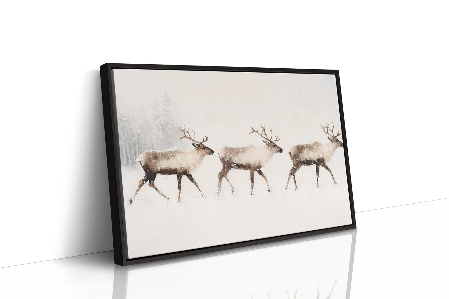 Winter Caribou Cross Misty Plains