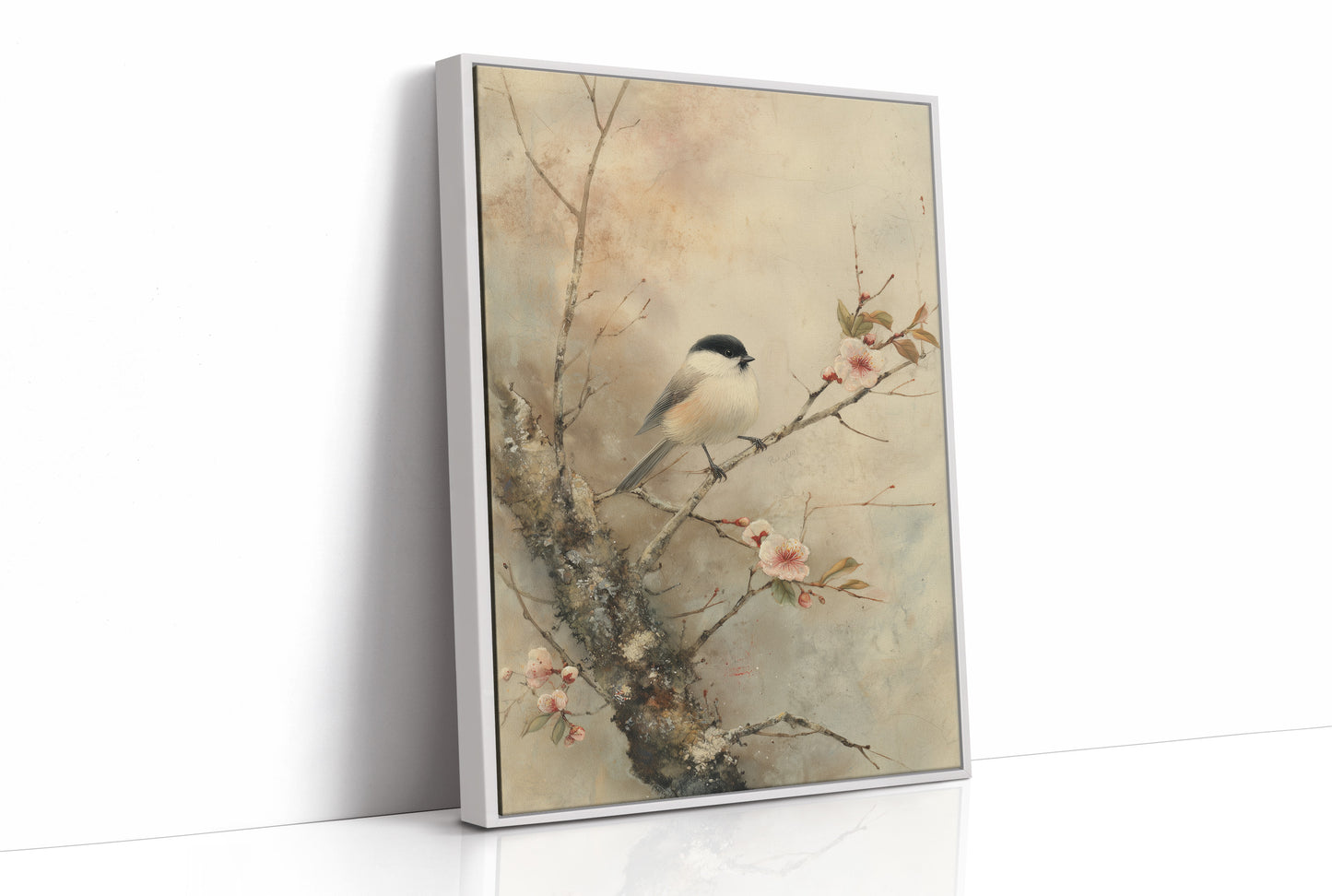 Little Bird Meets Cherry Blossom Spring