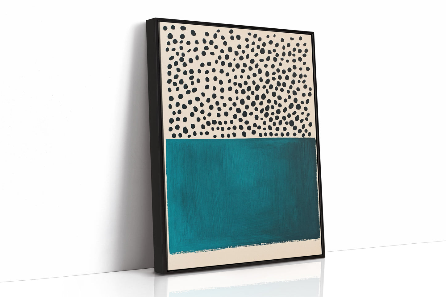 Teal Block and Ink Dots