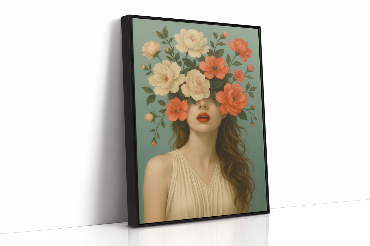 Flourish in Coral and Cream