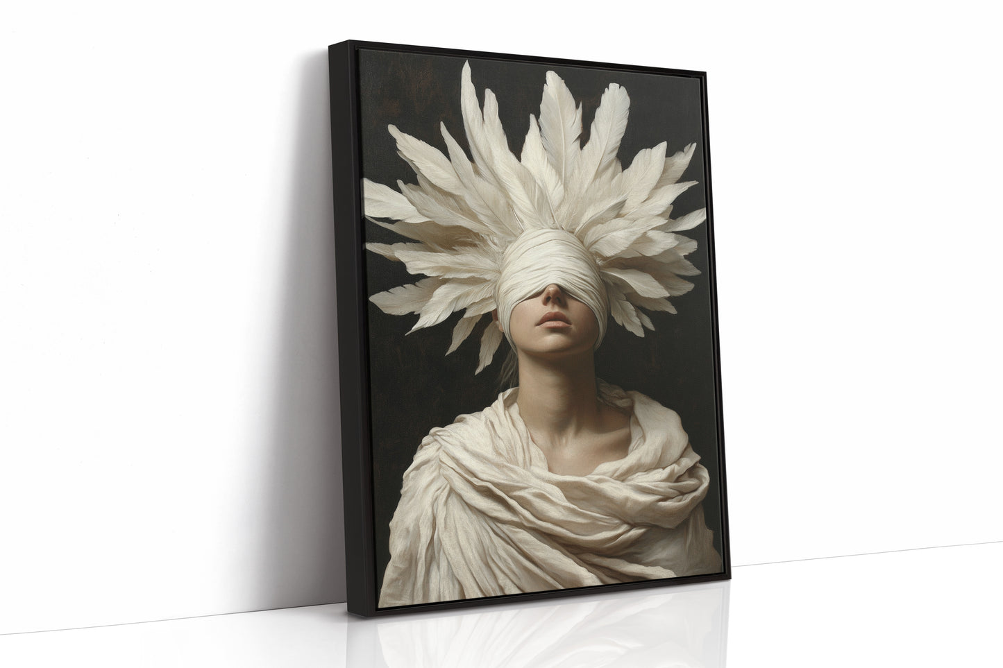 Silent Priestess in Ivory Plumes