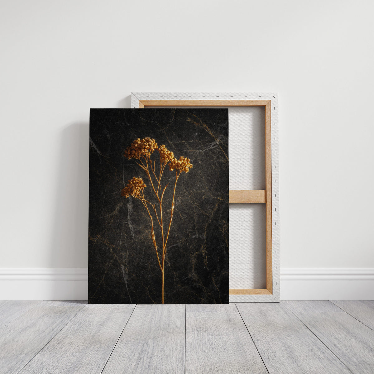 Golden Blooms Against Timeless Stone