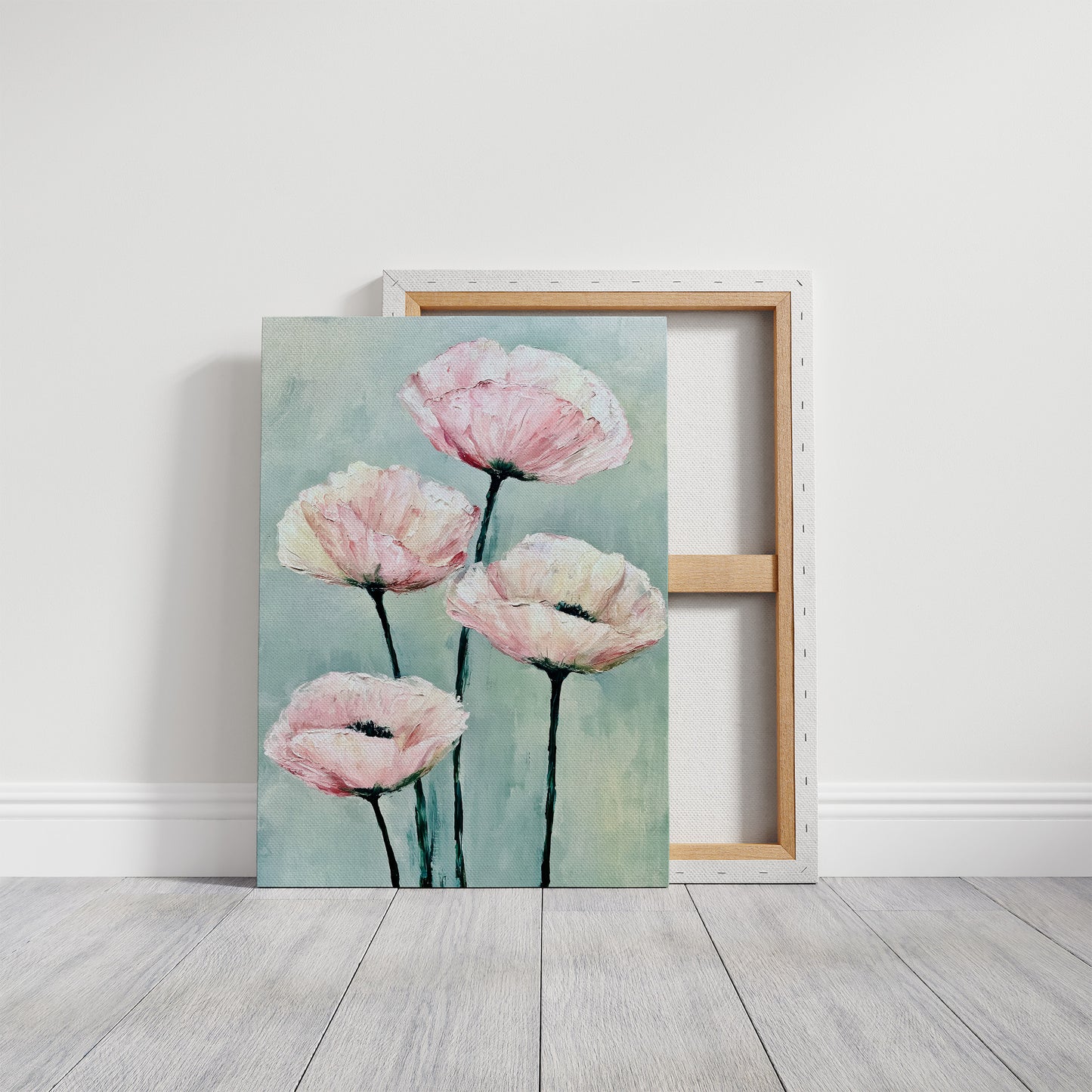 Poppies on a Pale Sage Sky