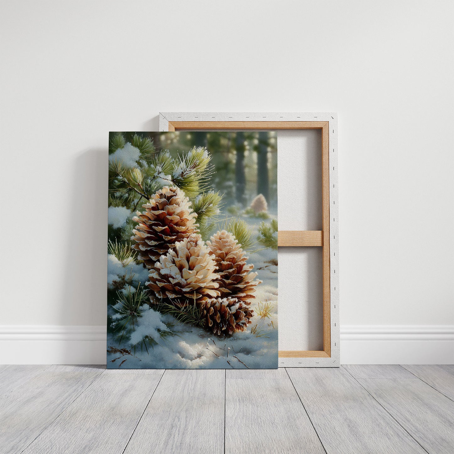 Snow Dusted Pinecones Tell December Tales