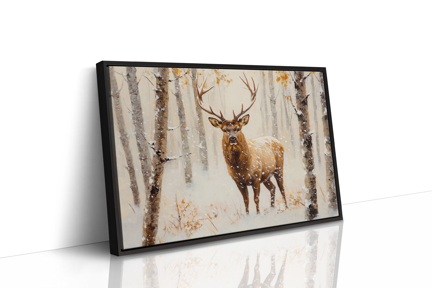 Noble Stag Among Winter Birches