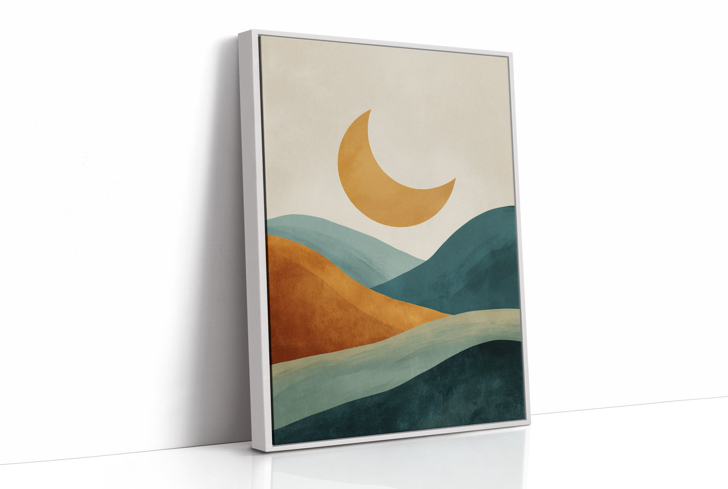 Golden Moon Rides Forest Waves