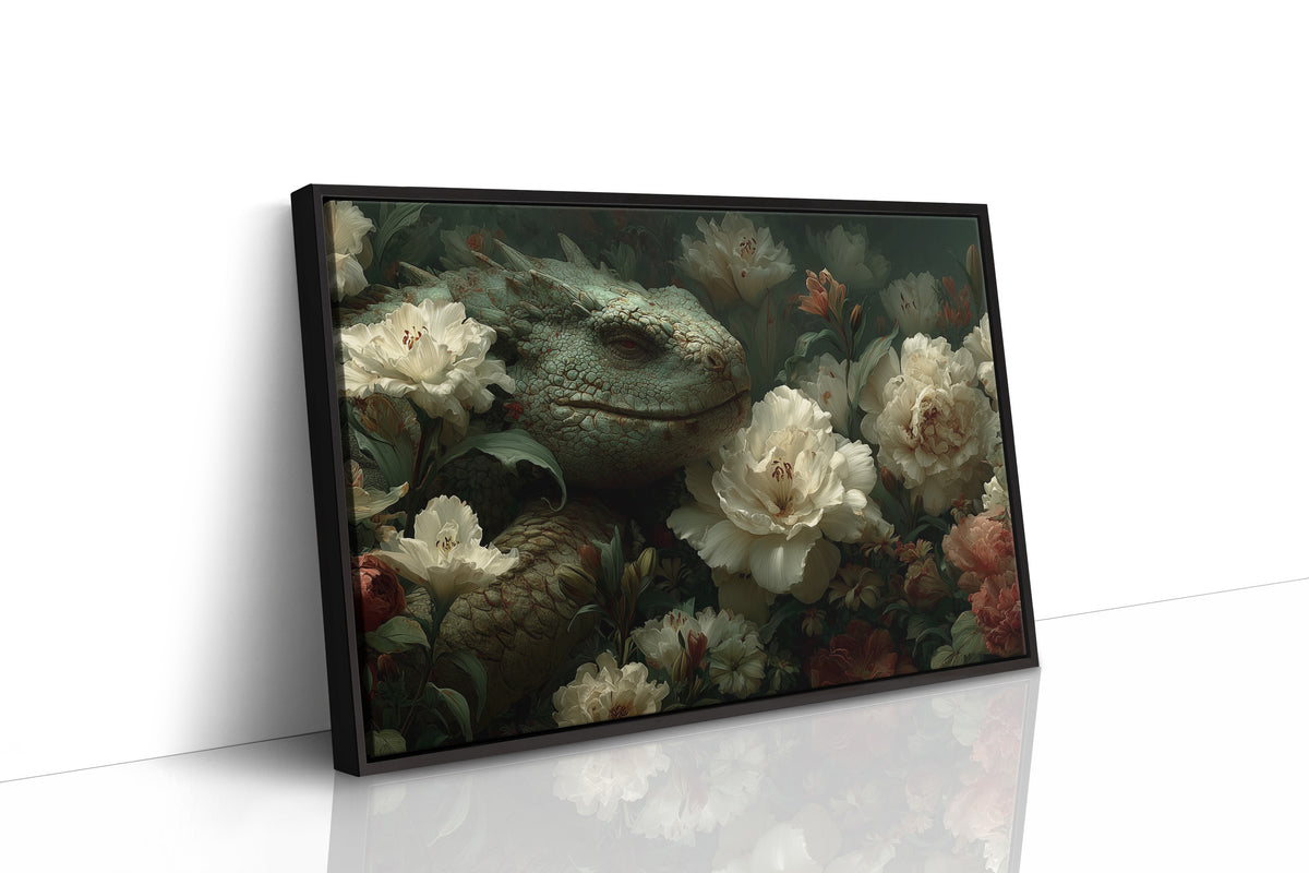 Dragon Napping in the Peonies