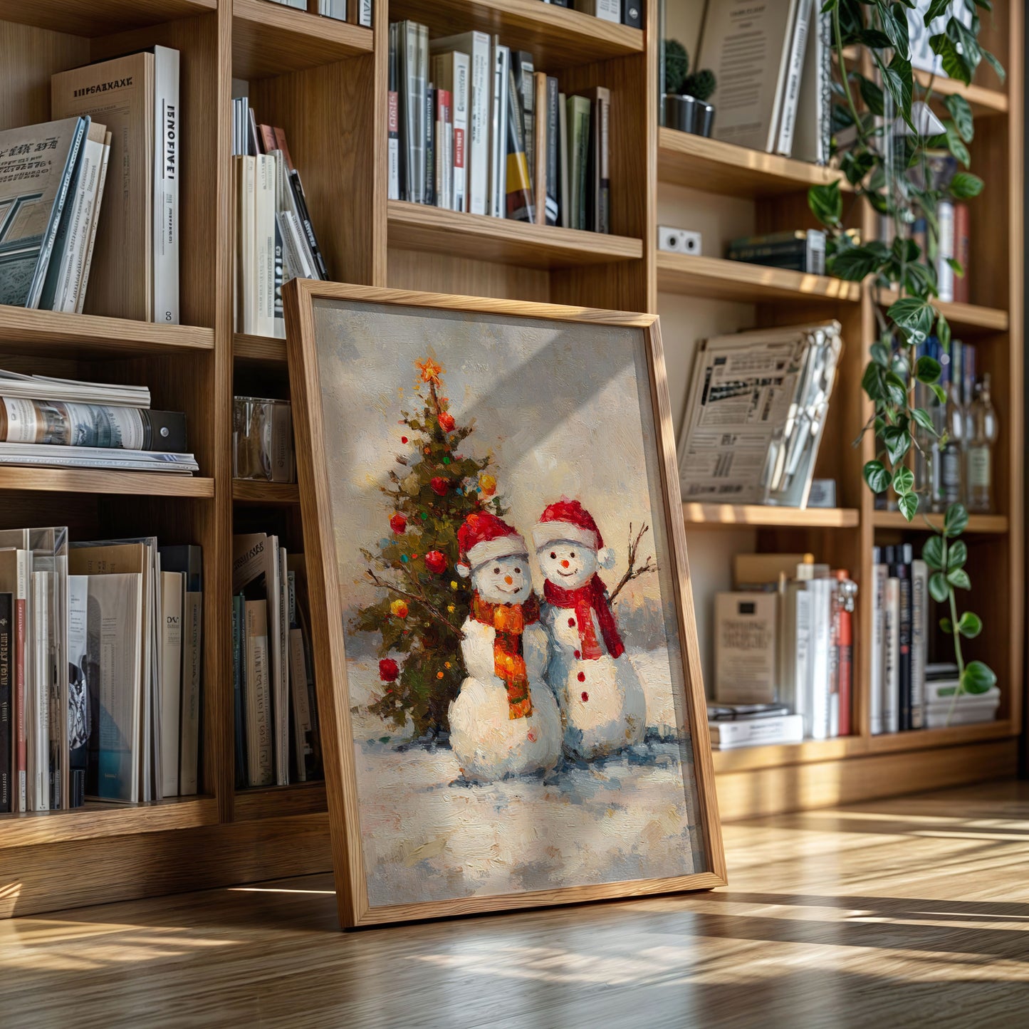 Frosty Friends Under Twinkling Lights