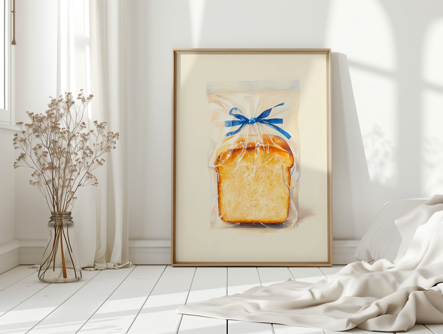 Fresh Bread Wrapped In Blue