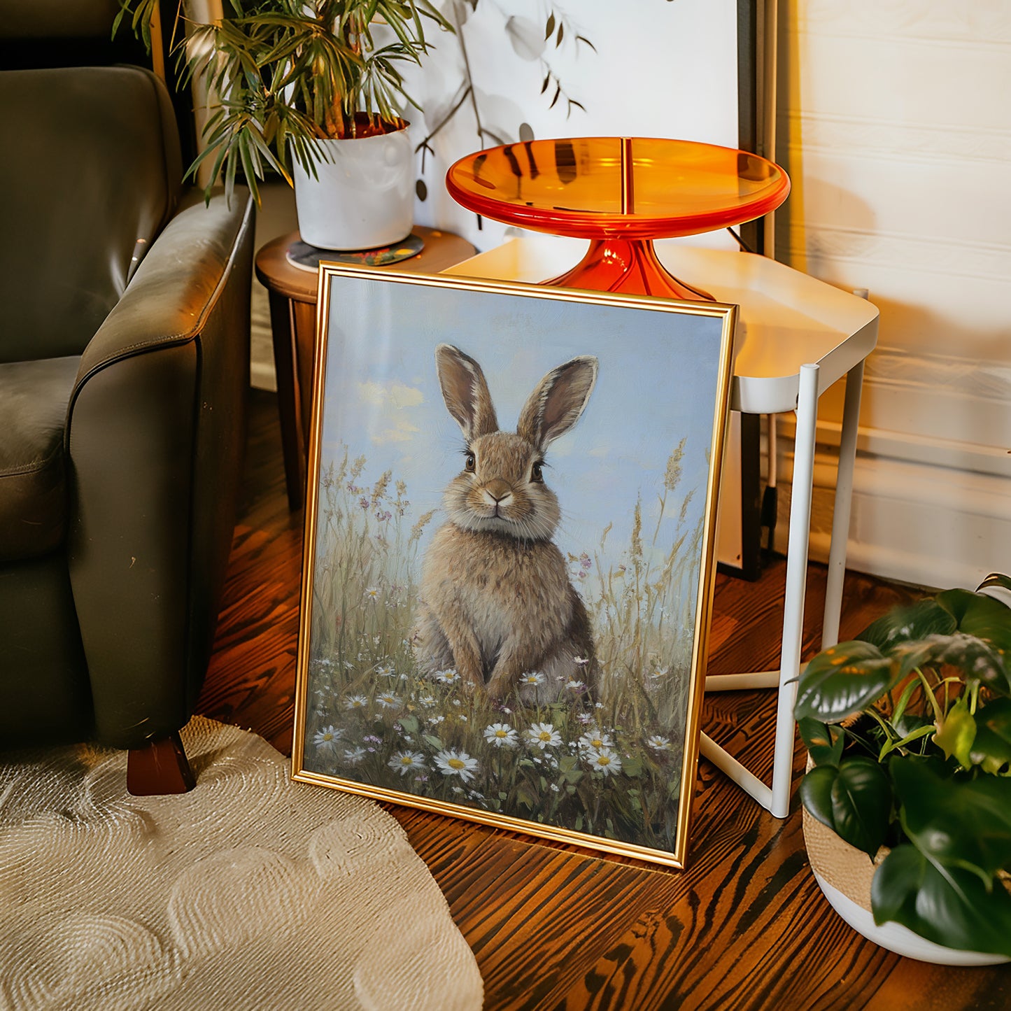 Charming Rabbit Portrait Canvas - Whimsical Animal Art - Gallery Canvas image 8