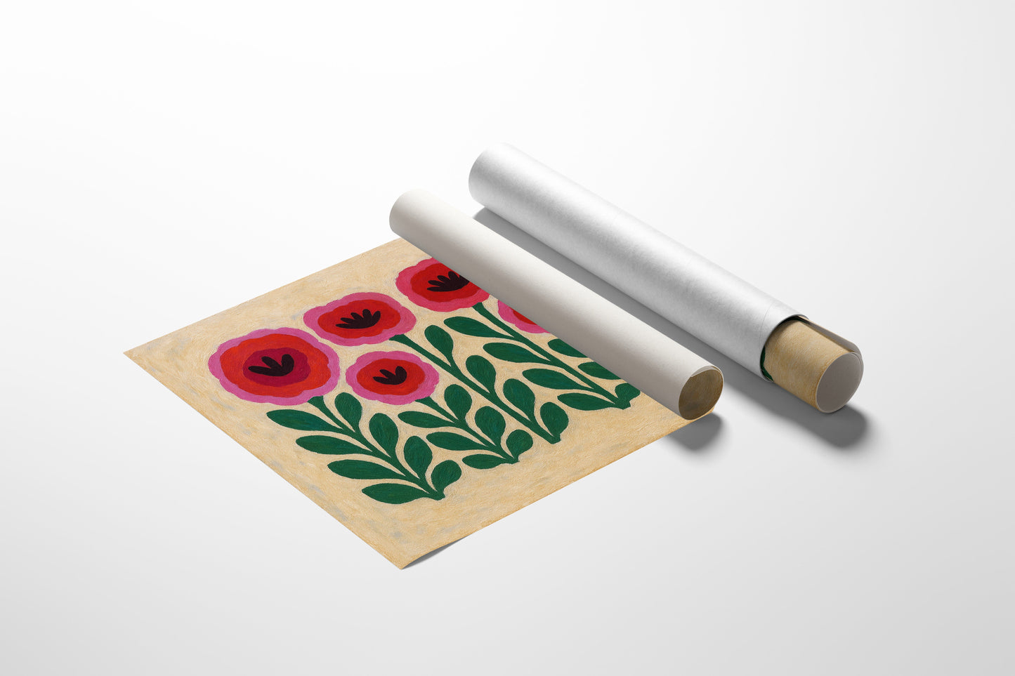 Folk Garden – Scandinavian Poppy Wall Art