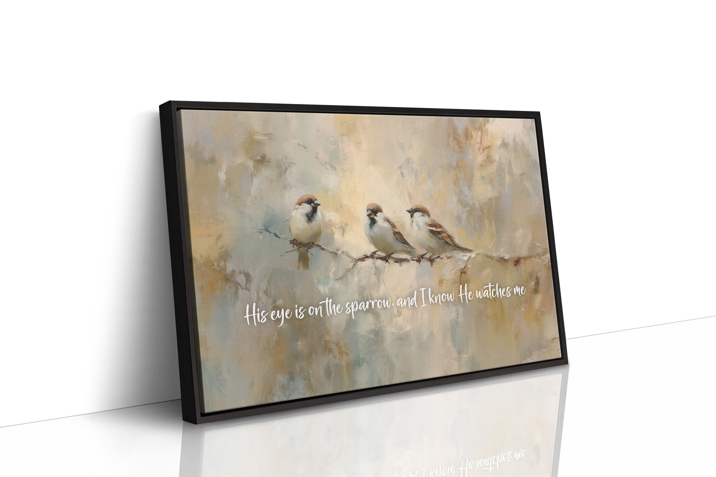 Sparrows Rest On Autumn Branch