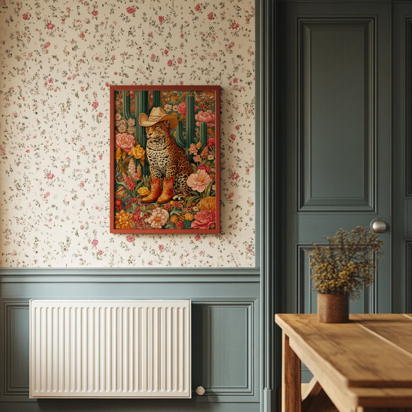 Desert Leopard Wears Cowboy Dreams