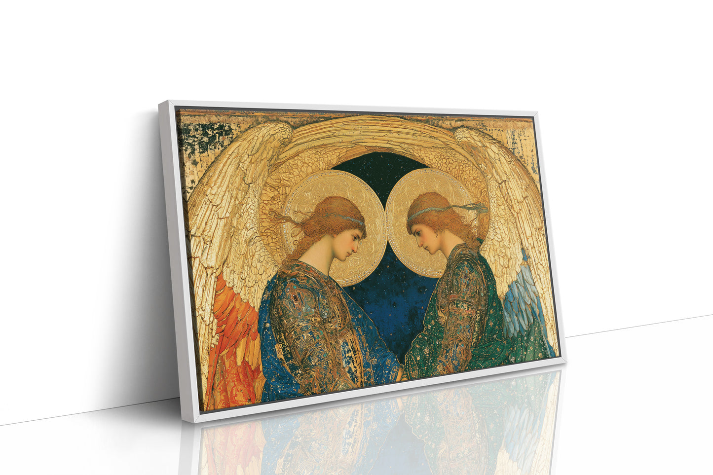 Twin Angels Beneath Golden Wings