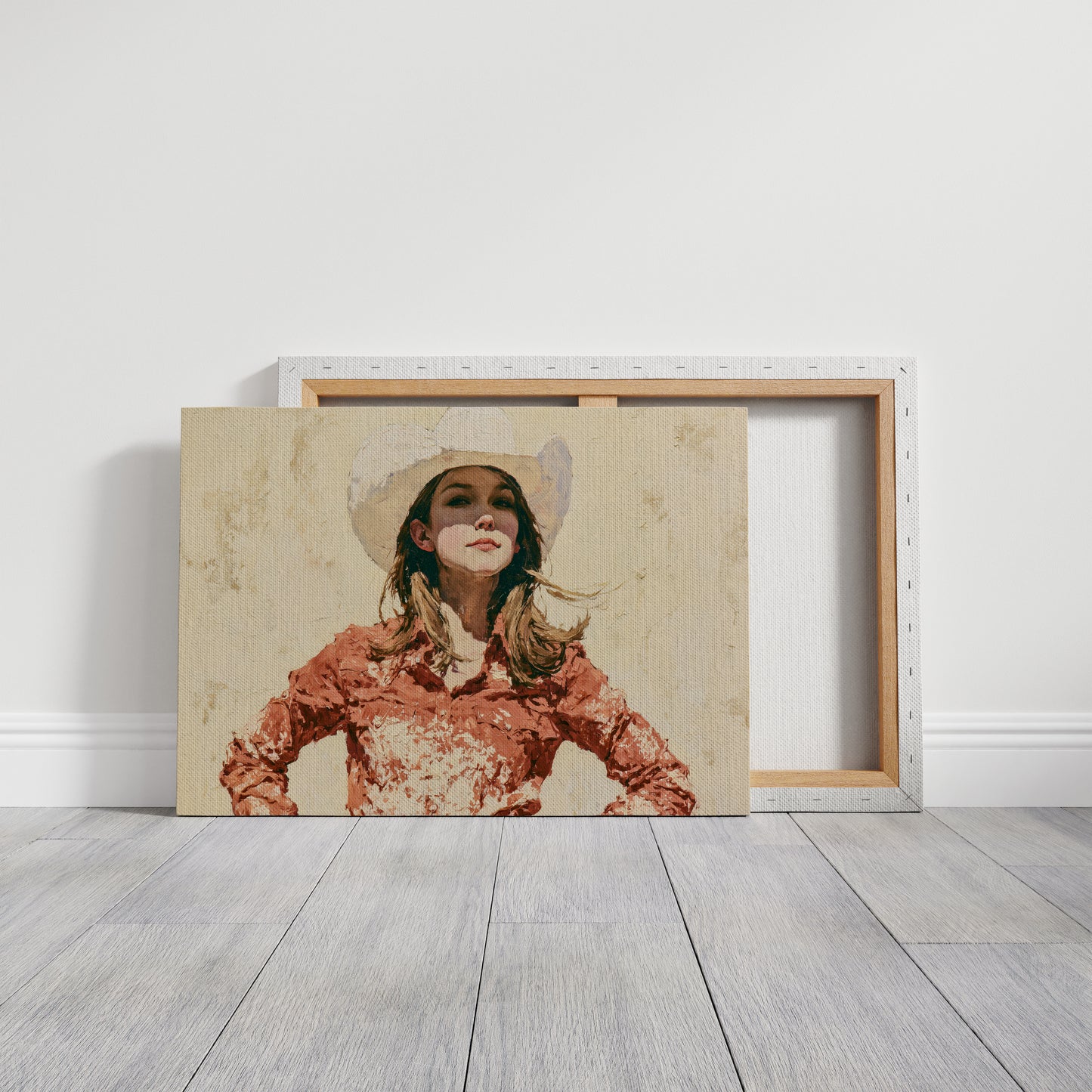 Confident Gaze, Coral Western Shirt