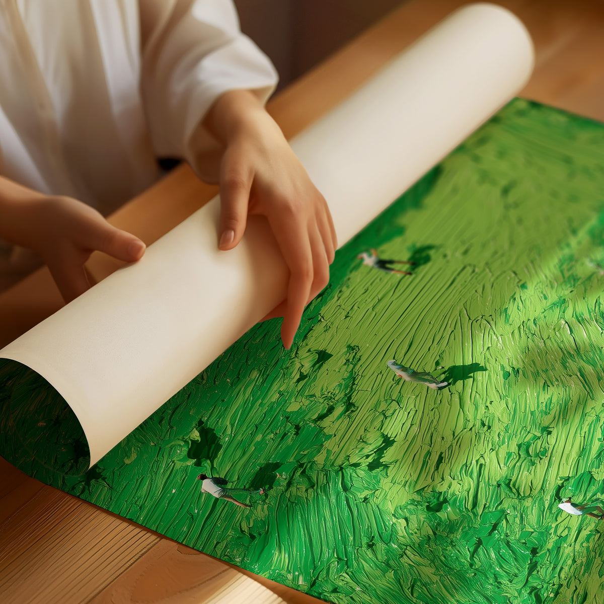 Aerial Golf Course Palette Knife