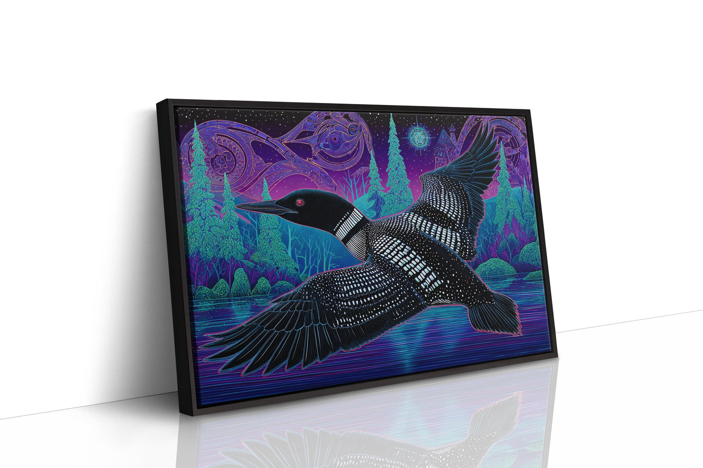 Midnight Loon Crosses Northern Waters