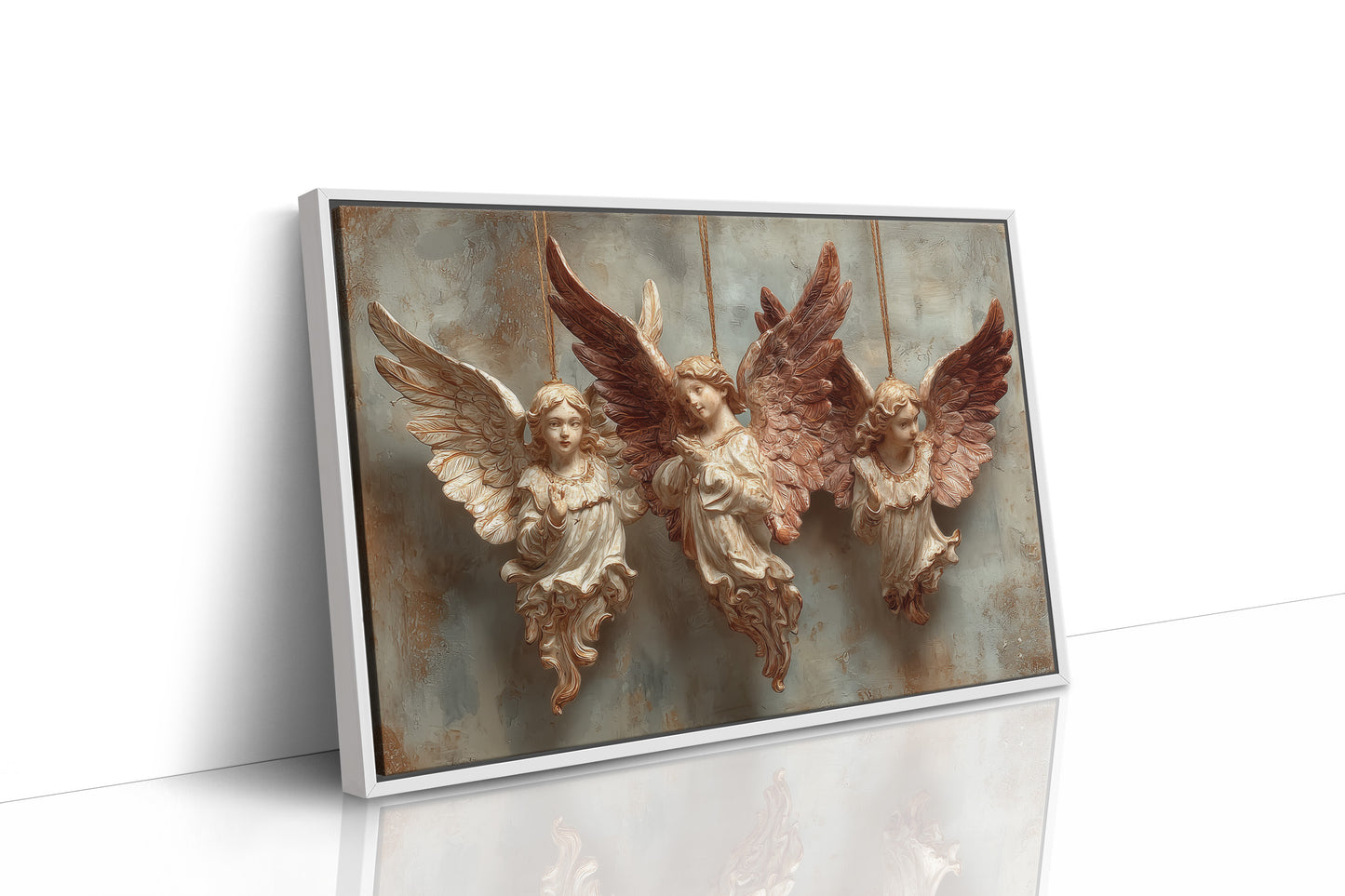 Three Carved Angels on Strings