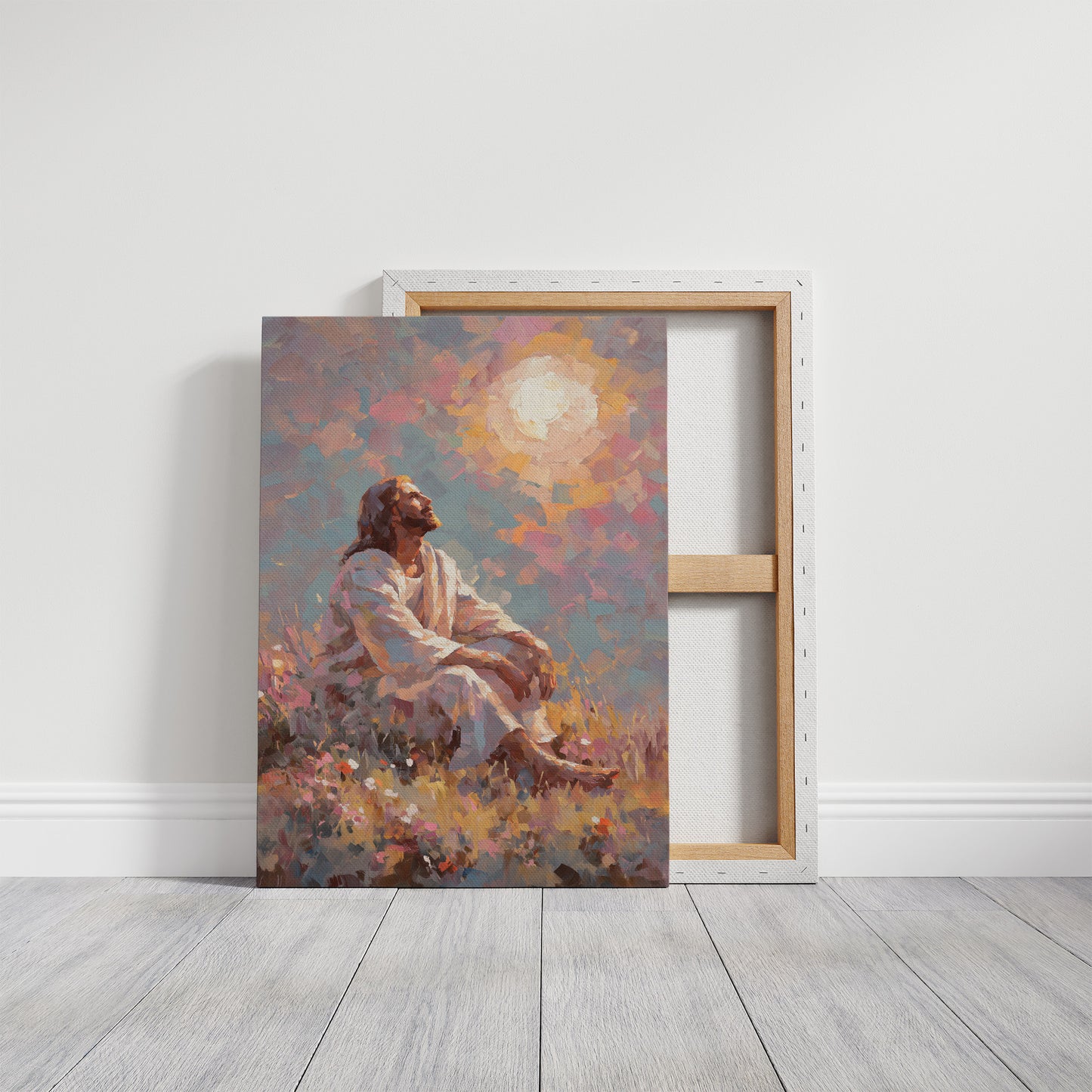Sunlit Prayer On Hillside Canvas