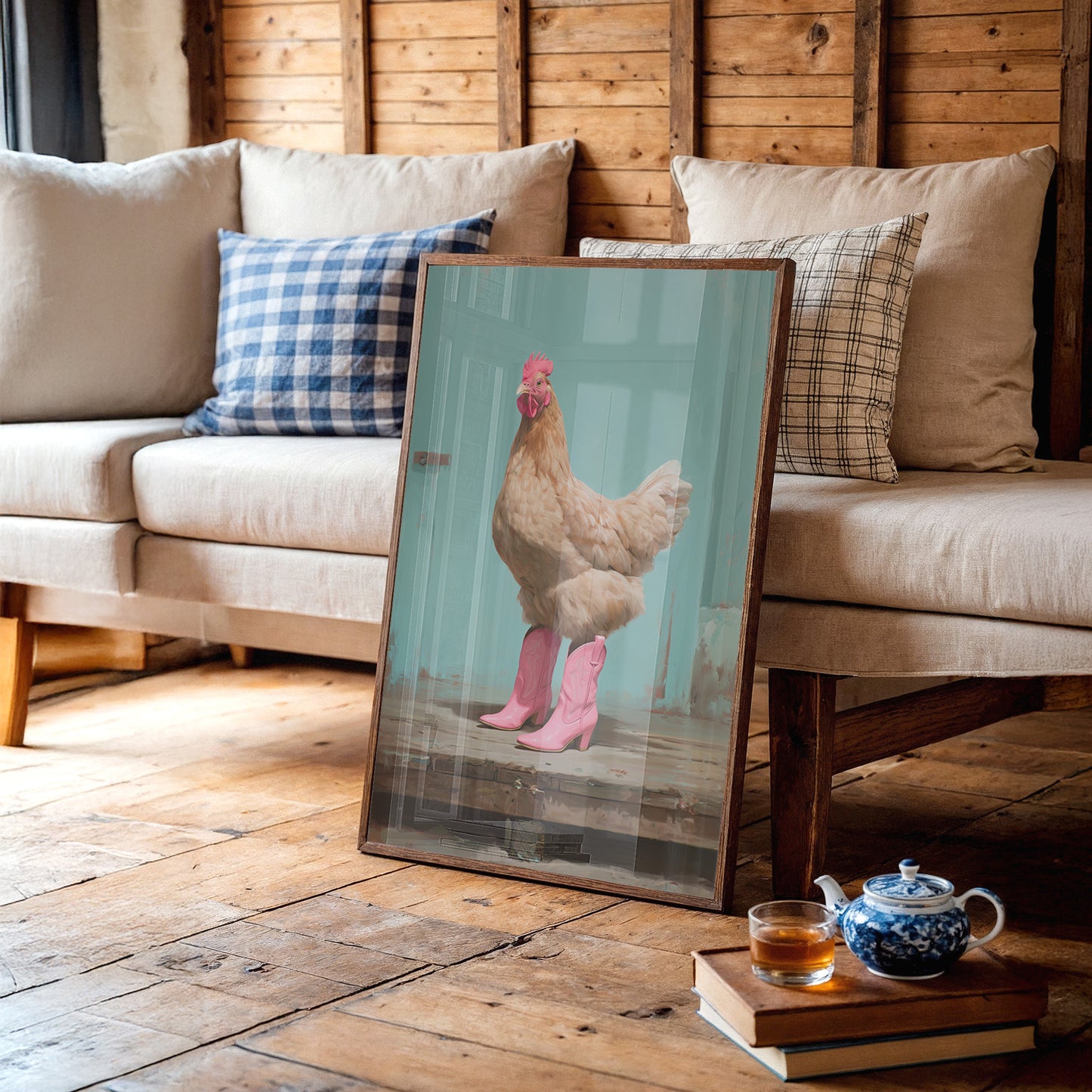 Cowgirl Chicken Struts Pink Boots