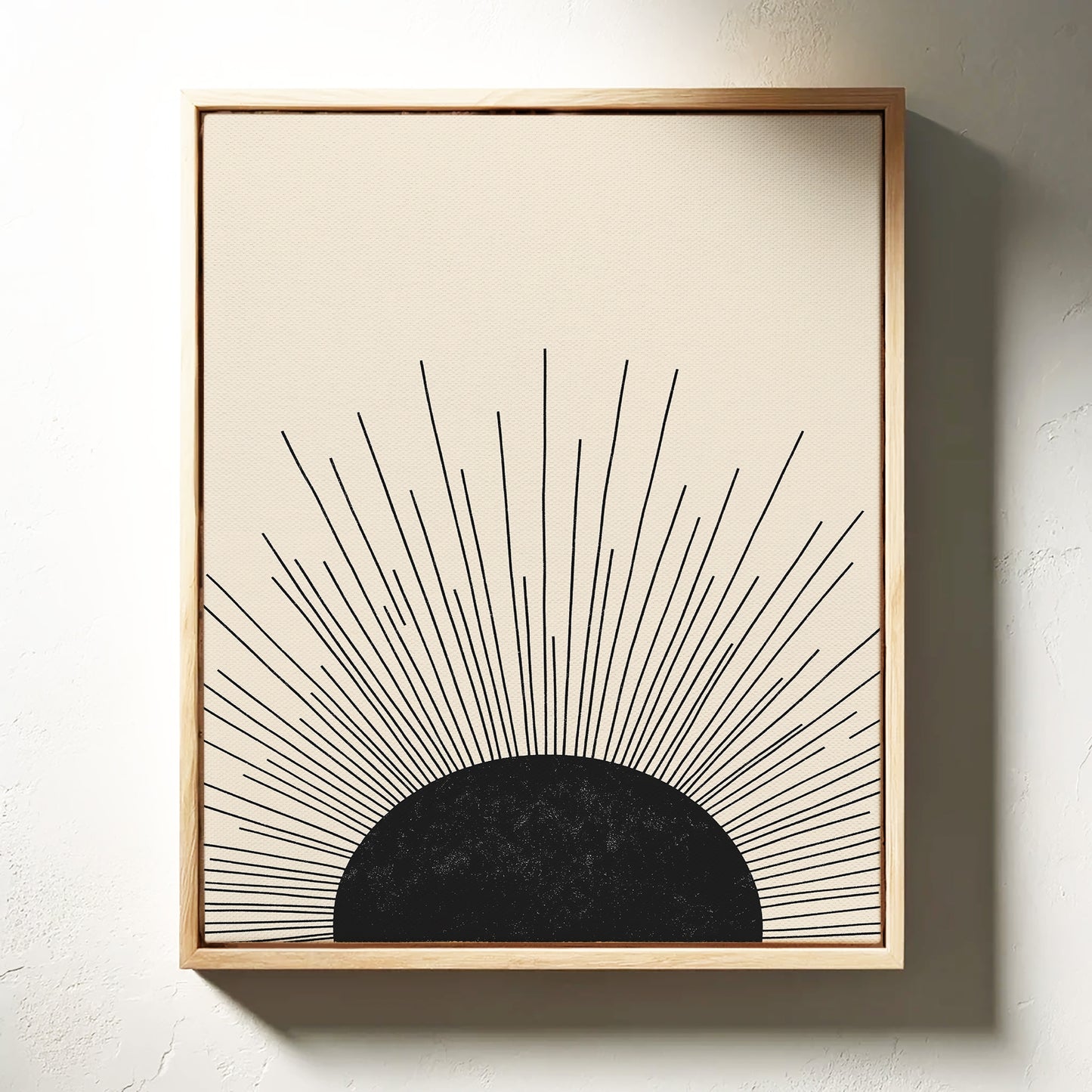 Minimal Black Sunburst Rising