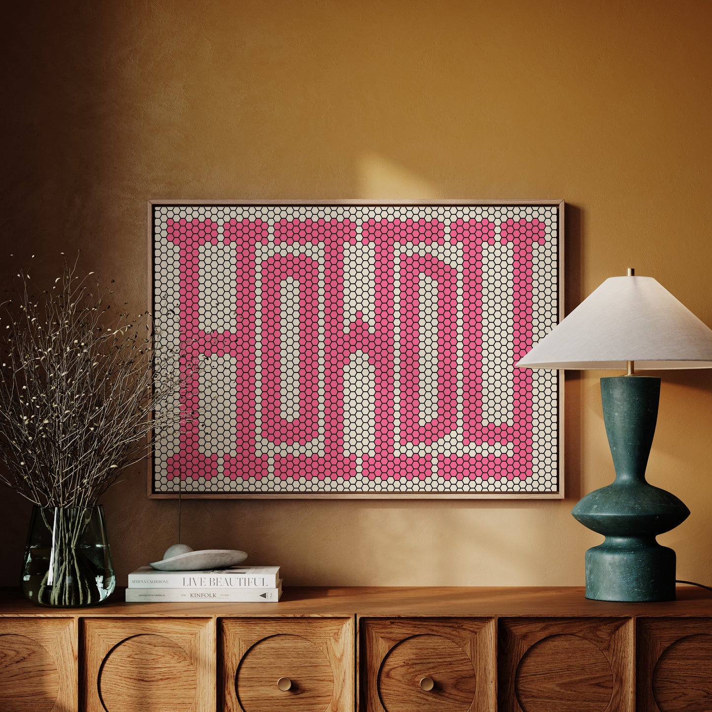 Howdy Pink Mosaic Western Greeting