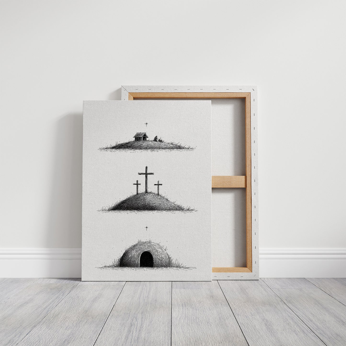 Nativity Told In Three Hills